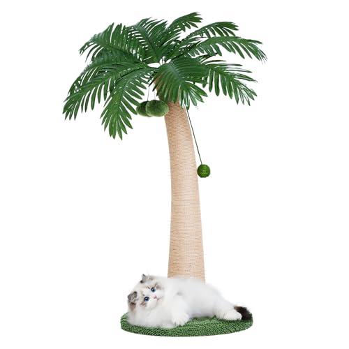 Nineshi 43 inch Cat Scratching Post with Hanging Ball for Indoor Cats Large Cat Scratching Post sisal Cat Scratcher New Round