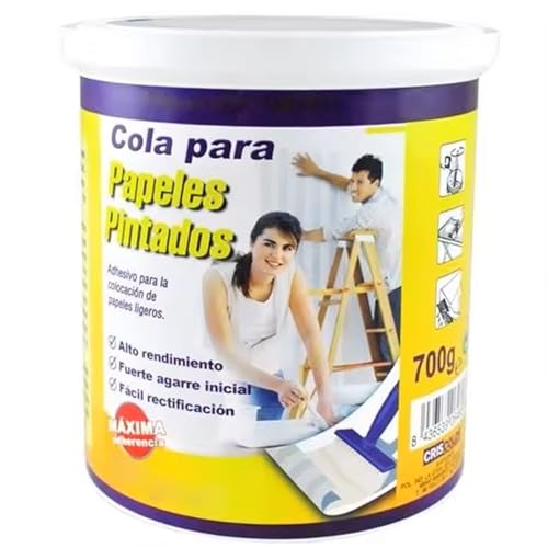 CABLEPELADO Cola para Papeles Pintados, 700g, Adhesivo Listo para Usar con Alto Rendimiento, Compatible con Papeles Ligeros y Pesados, Ideal para Ambientes Interiores y Superficies Porosas
