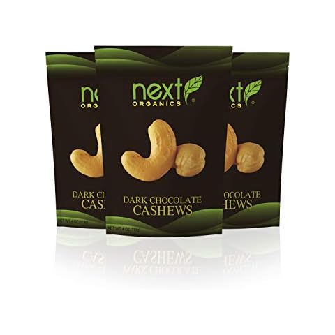 Next Organic Cashews Dark Chocolate Covered, 4-Ounce (Pack of 3) Cover