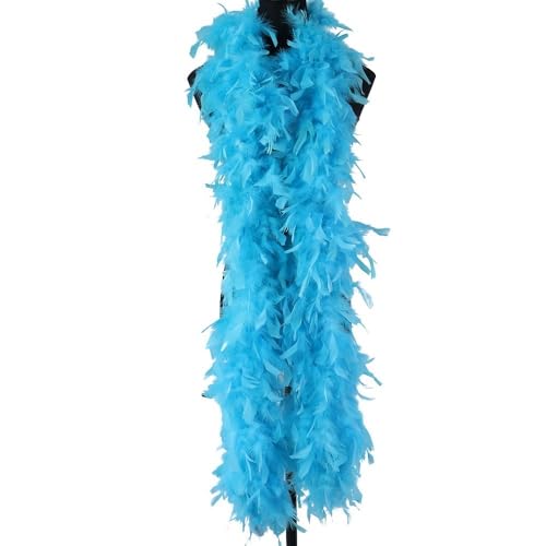 Boa en plumes de marabout bleu lac de 2m pour accessoires de couture et châle