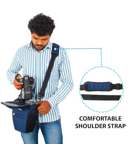 Image of Polyester D2 DSLR Camera Bag, Camera Case with Adjustable Shoulder Strap, Compatible for Nikon, Canon, Sony Cameras - Waterproof - Anti Shock