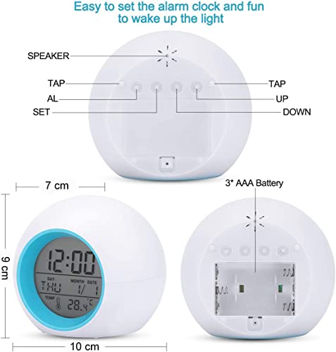 W Outwit KIDSCLOCK Kids Alarm Clock, Digital Alarm Clocks With Snooze, 7 Color Night Light thumb #6