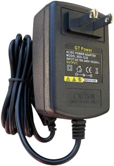 Front view of the GT POWER AC Adapter, showing the two-prong plug and the adapter body with product label.