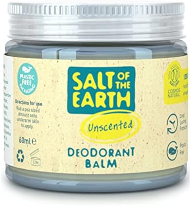 Salt Of the Earth, Natural Deodorant Balm by Vegan Long Lasting Protection Leaping Bunny, Amber & Sandalwood, 60g