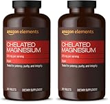 Amazon Elements - Chelated Magnesium, 240 tablets, 270 mg per Serving, as Magnesium Glycinate Chelate, Vegan (pack of 2)