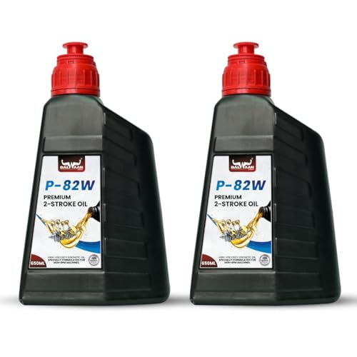 Image of Balwaan Krishi Premium 2-Stroke Engine Oil, 650ml, Low Smoke Emission with Superior Lubrication Pack Of 2 Compatible with all 2-stroke engines up to 7.5 Hp Engine, P-82W