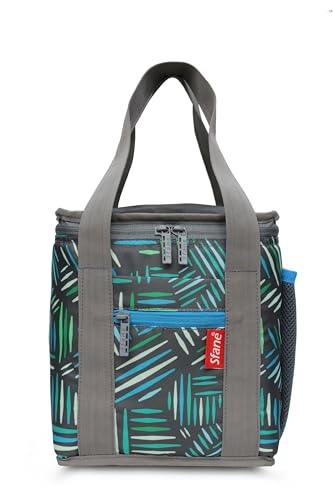 Image of Sfane Insulated Lunch Bag - Compact, Easy Wash, Smooth Zipper & Lightweight - Tote Bag & Container, Tiffin Bag for Men, Women, Adults (Grey, Multicolor)
