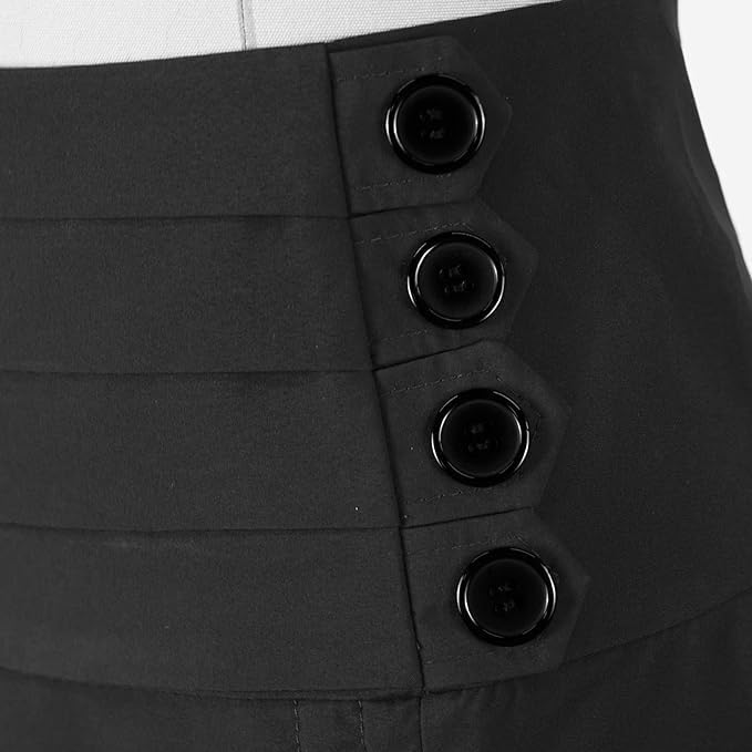 Women's Steampunk Skirt Retro Gothic Pleated Asymmetric High Low Lace Ruffle Skirt - Image 6