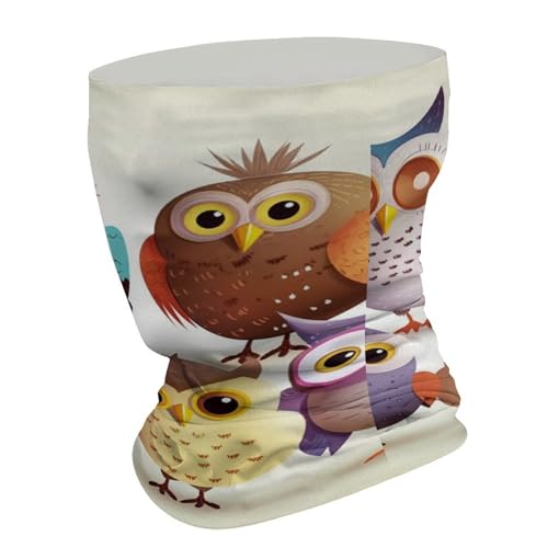 Owls Birds Neck Gaiter Face Cover Scarf, Breathable Sun Balaclava for Skiing Fishing Hiking Cycling3