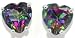 2 Carat Mystic Topaz Heart Stud Earrings .925 Sterling Silver Rhodium Finish