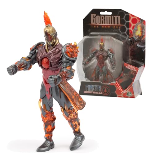 GORMITI THE NEW ERA, Fireon Zane Fire Clan Action Figure, 15cm Articulated Hero with Attack Function and Red Silver Armour, Collectible Toy for Kids Aged 4+