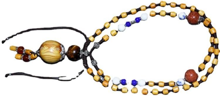 Mascot Wooden Crafts Wood Carving Art Wood Decoration Artwork 黄金木毛衣链 复古大气链子 鬼眼黄金木 时尚装饰品(黄金木毛衣链)