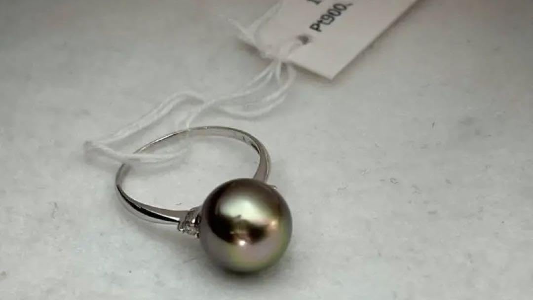Amazon.co.jp: 真科研のピ-コック南洋黒蝶真珠10mm Pt900