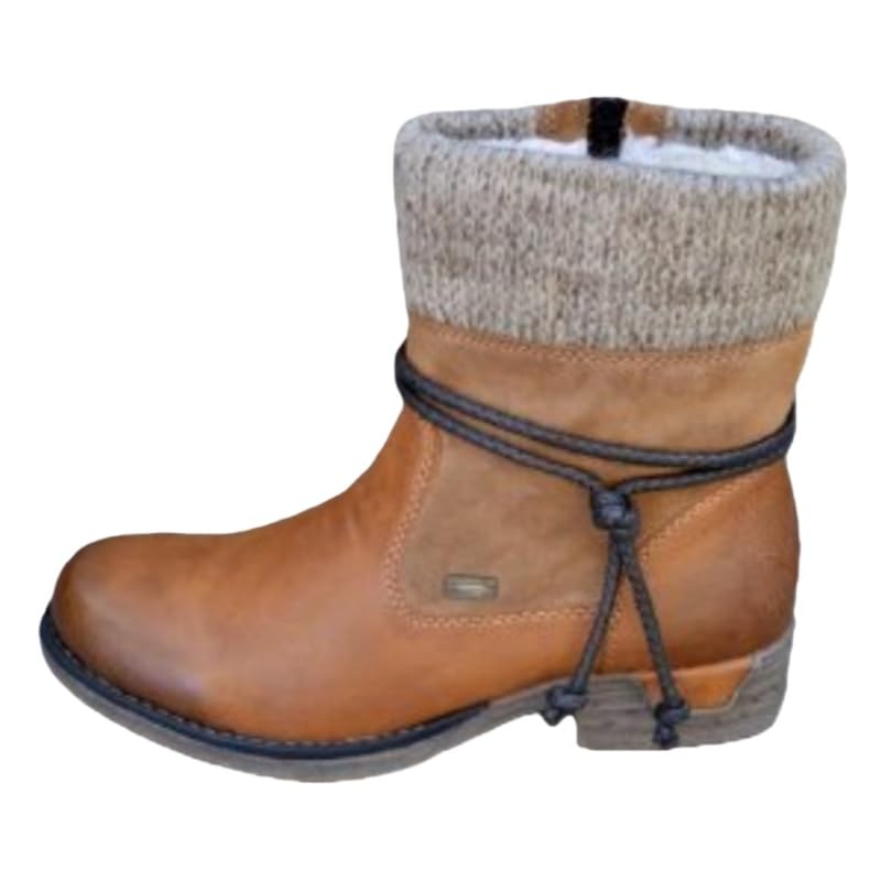 Womens large-size fall winter vintage ankle boots with side zipper design Easy to put on and take off