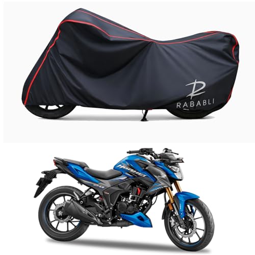 Image of Waterproof Bike Body Cover Compatible for | Honda Hornet 2.0 | Taffeta Fabric, Red Piping Design, Bottom Elastic Fit | Dustproof, Sun UV & Rain Protection for All Bikes