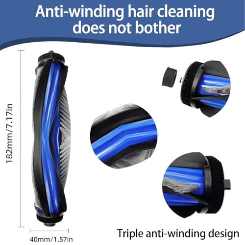 Replacement Accessories kit Compatible with Ecovacs X8 Pro Omni/Yeedi S14 Plus Vacuum Cleaner Robot Parts 1 Main Brush 2 Side Brushes 2 HEPA Filters 2 Roller Mop Cloth 3 Dust Bags