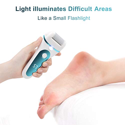 Electric Callus Remover for Feet, Rechargeable Pedicure Tools Foot Care Feet File, 12 in 1 Callous Remover Kit for Remove Cracked Heels and Dead Skin, with 3 Roller Heads 2 Speed, Battery Display