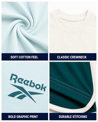 Image of Reebok Toddler Boys Short Set - 3 Piece Summer Outfit with 2 T-Shirts & Shorts - Activewear Clothes for Toddler & Little Boys