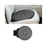 SWPHRT 360 Degree Swivel Car Seat Cushion, Round Rotating Non Slip Vehicle Chair Pad for Elderly Support, Portable Removable Automotive Interior Seat Assist Pad, Universal for Sedan RV Truck (Grey)