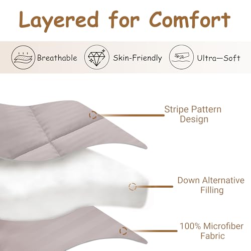 ZPECC Toddler Down Alternative Comforter, 39x47 Hypoallergenic Baby Blanket Quilt, Soft Breathable Lightweight All Season Kids Duvet Insert for Crib Stroller Cot Daycare, Ashes of Roses