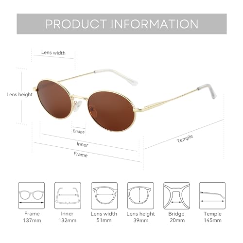 Image of ZENOTTIC Oval Retro Sunglasses for Women Men UV400 Polarized Glasses Unisex Vintage Style Classic Shades