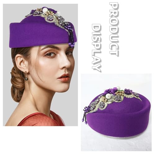 Chapeau hôtesse de l'air retro 1920 perles fête cocktail bal