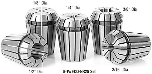 Amana Tool - 5Pc ER25 Spring Collet Set (CO-ER25), Industrial Grade