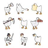 BRITIVIVE Emaille Pin Ente 9 Stück Anstecker Pin Emaille Brosche Metall Enten Brosche Anstecknadel Set DIY Kreation Enamel Pin für Rucksäcke Schmuck Hüte Jackendekoration Funny Anstecknadel