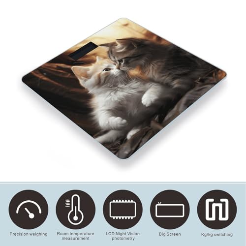 Báscula digital de baño Cat Kiss, vidrio templado miniatura 3