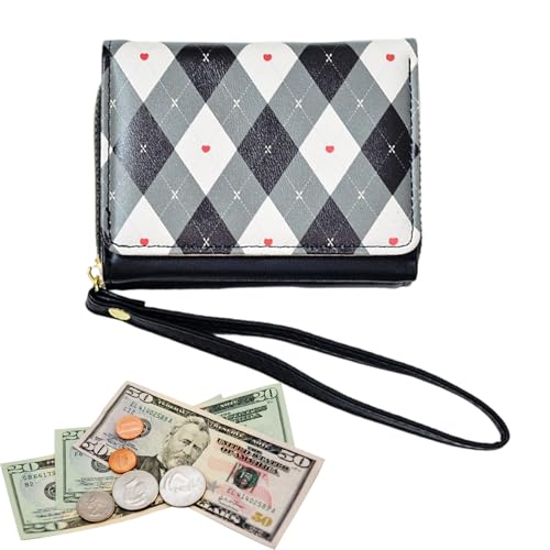 Plaid Kids Wallet, Girls Bifold Purse, Fashionable Short Wallet With Multiple Compartments For Cards, Cash, Compact And Lightweight Design For Children, Teenagers, Women