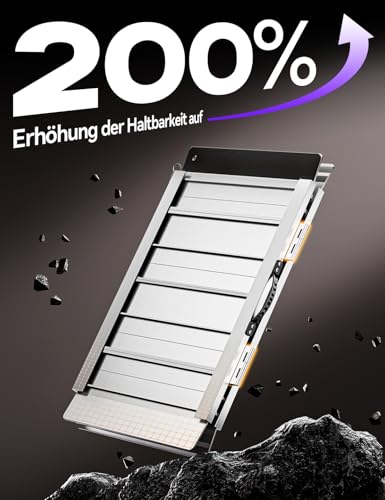 FACHNUO Rollstuhlrampe 91cm Faltbare Aluminium Schwellenrampe mit verstellbaren Stützbeinen, 362kg Tragfähigkeit, rutschfeste & tragbar, Schwarze Rampe für niedrige Treppen, Stufen, Türen, Eingänge
