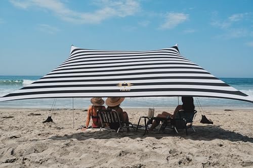 Image of Neso Grande Portable Beach Tent Sun Shelter - Lightweight Beach Shade Canopy - Easy Setup for Family Outings - Patented Reinforced Corners - UPF 50+ Sun Protection - 7ft Tall, 9 x 9ft