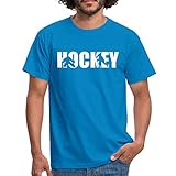 Spreadshirt Eishockey Hockey Spieler Umrisse Männer T-Shirt, 4XL, Royalblau