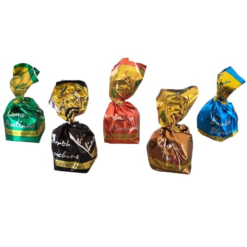 Bombones Surtidos Bolsa 1 kg – Selección de Bombón Blanco, Almendra, Avellana, Trufa y Capuchino, Sin Gluten, Perfectos para Regalar o Compartir
