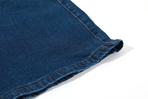 chouyatou Women's Casual Stretch Waist Washed Denim A-line Maxi Skirt3