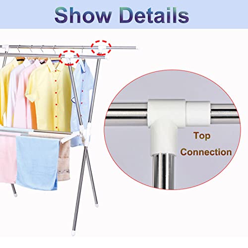 Séchoir à linge en acier inoxydable robuste avec longueur réglable pour vêtements