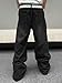 DFGIGT Men's Irregular Sutures Y2k Hip Hop Baggy Jeans Wide Leg Denim Pants Casual Loose Fit Trousers Streetwear Jinco 2000s Extreme Motion Relaxed Sport Skater Skateboard,A10 Black,XX-Large