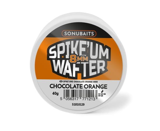 Preston SonuBaits Spike'um Wafters 8mm Chocolate Orange, 40g Tub, Match Fishing Hookbaits, Critically Balanced, Perfect Texture, Castable, Nusiance Fish Proof, Long Lasting Bouyancy.