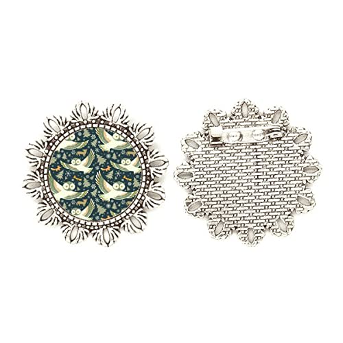 Broche de búhos plateado para fijar fulares sin dañar la ropa