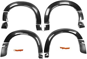 IKON MOTORSPORTS Fender Flares Compatible With 2018-2022 Dodge Challenger Demon Models, DM Style Unpainted Black PP