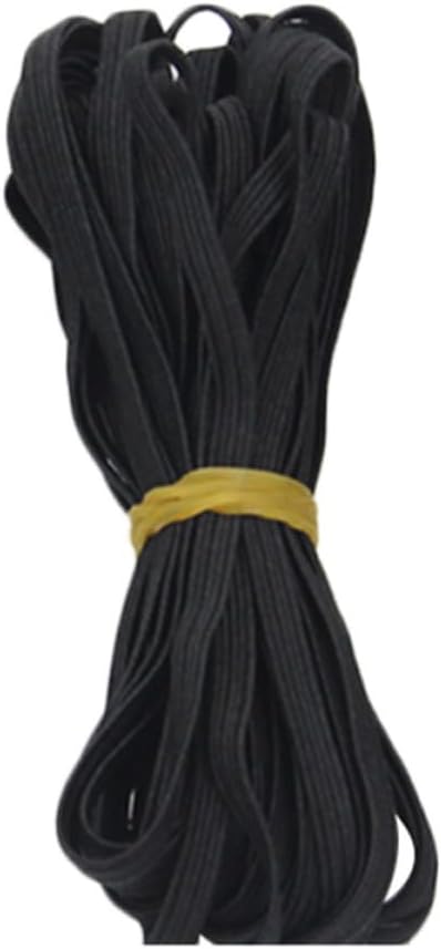 Hoement 2 Rolls Elastic Bands for Sewing with Good Elasticity and Free to Cut, 6mm Black and White Stretch Bands Made of Latex Wire, for Sportswear, Costume, and Household DIY Packaging