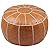 zefen Decorative Pouf Foot Stool Round Unstuffed Leather Ottoman Cushion Storage seat or for Resting Your Feet on, Floor Chair Foot Living Room Bedroom Kids Room and Wedding (Brown)