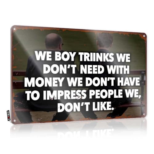 CTDF Letrero de metal con texto en inglés 'Two Friends Reflect On Life'S Simple Pleasures' para hombre, decoración de barra de metal, letreros de lata de cerveza, juegos vintage (20 x 30 cm)