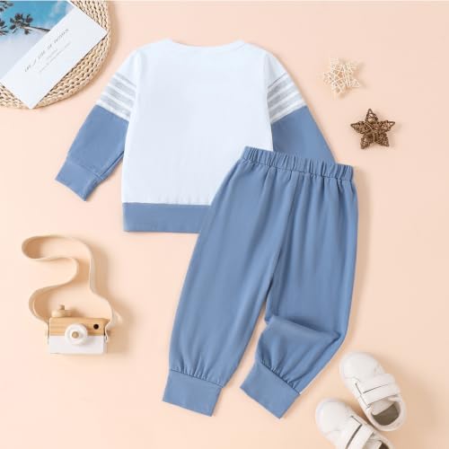 Image of FOCUTEBB Toddler Boy Clothes Baby Boys Fall Winter Outfits Long Sleeve Sweatshirt Top Jogger Pants Set Boys Outfit Set 12M-4T