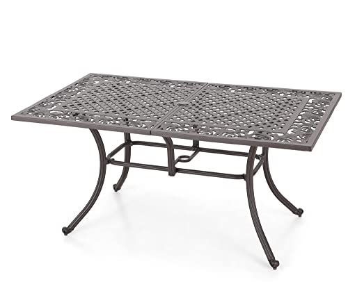 MFSTUDIO Cast Aluminum Patio Dining Table 63