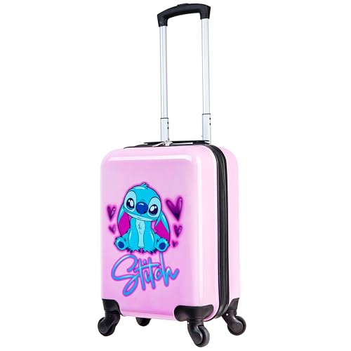 Disney Stitch Maleta de Viaje Rígidas 49.5 Centímetros 28 litros con 4 Ruedas - Regalos Niños (S (H49.5cm x W32cm - 28L), Rosa)