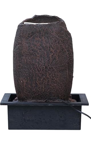 Image of UAG Exports Polyresin Meditating Buddha Water Fountain with LED | Large Sitting Buddha Murti, Big Buddha Idol Tabletop Showpiece for Home, Office & Meditation Room Decor