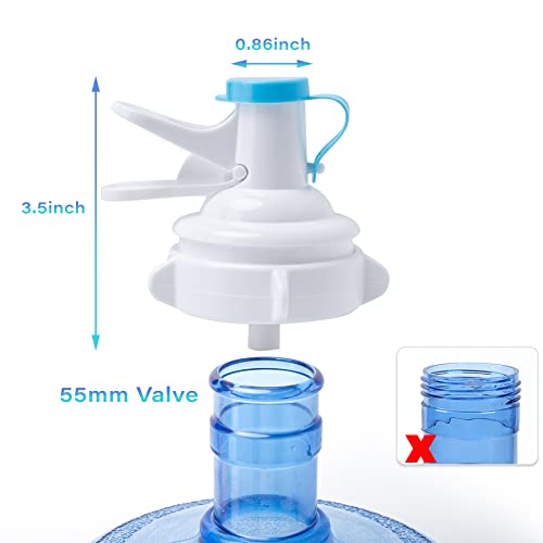 Ohoh 2 Pack Water Dispenser Valve, Water Jug Dispenser Valve Water Jug Cap Bottle Spout Reusable Plastic Spigot Faucet With Dustproof Cap And Wood Stick For 55Mm Non Threaded Crown Top Drinking Bottle #TOP1