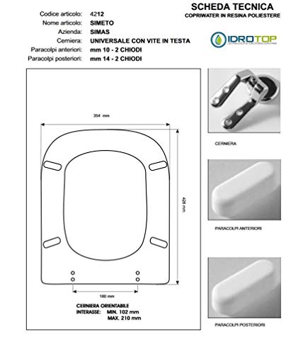 ACB/COLBAM Copriwater in Legno Rivestito di