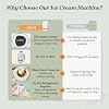 Homemade Ice Cream Maker Machine, 60W Gelato, Sorbet Machine Without Pre Freezing, 300ml Aluminum Cylinder, Smart Ice Cream Maker